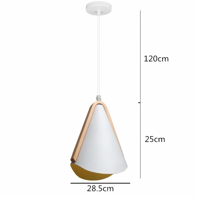 Современный подвесной светильник из белого массива дерева, Скандинавское железо, E27, подвесной светильник для кафе, ресторана, бара, спальни, кухни, подвеска - Цвет корпуса: white