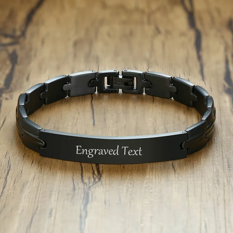 Watch Brands Stainless Steel Mens Bracelets Personalized ID Bangle In