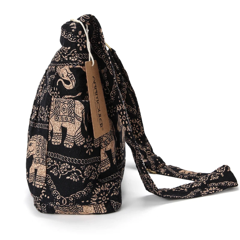 Annmouler grande bolsa de ombro feminina algodão