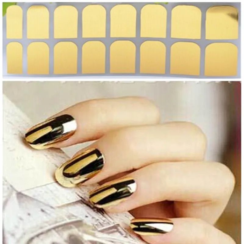 Nail Foil Gold Silver Tips Wrap Metallic Art Kit Adhesive Sticker Nail
