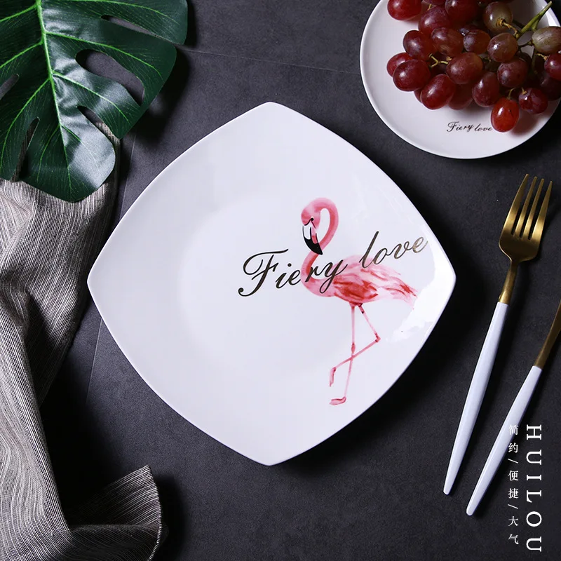 0 : Buy 9.5Inch Porcelain Ceramic Dinner Plates White Porcelain Tray Dishes for ...
