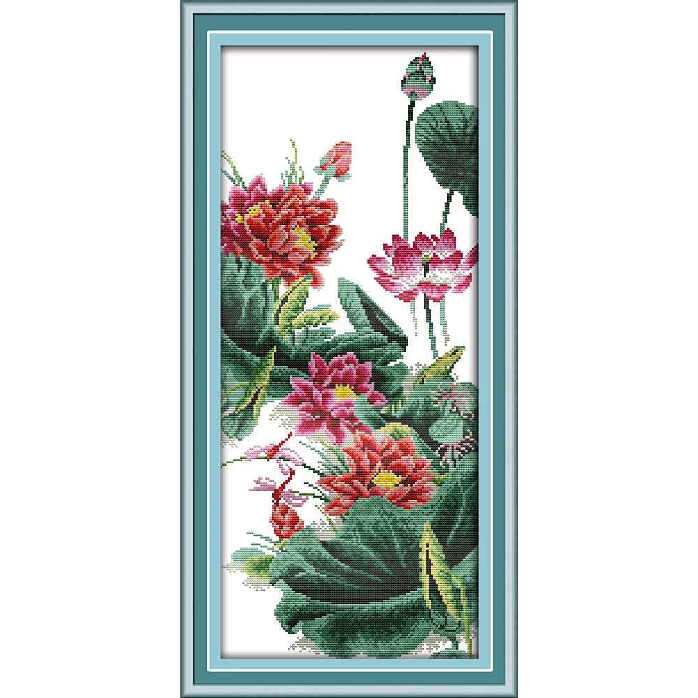 Everlasting love The lotuses китайские наборы для вышивания крестиком экологический хлопок прозрачный Печатный 11 14CT DIY рождественские украшения