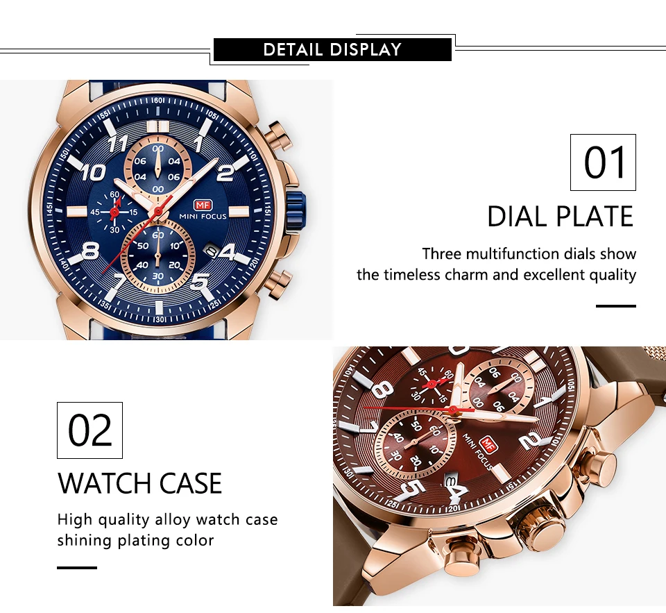 MINI FOCUS quartzhorloge voor heren Waterdicht_voghion.com