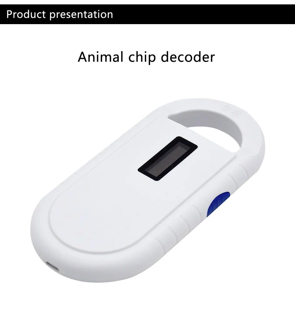 Scanner portátil de microchip para cães, gatos e cavalo iso117, leitor