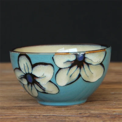 EECAMAIL фарфоровая чаша в американском стиле креативная личность Бытовая чаша для риса японский стиль ручная роспись печи изменение глазури - Цвет: 4.5-inch bowl