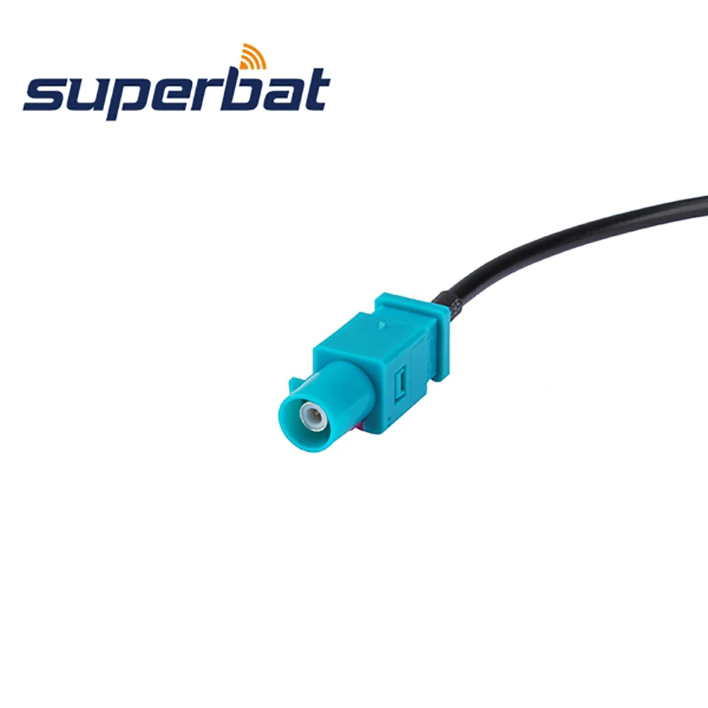 Superbat Fakra Double "B" White Female to Fakra "Z" Male Pigtail Jumper RF Coaxial Cable RG174 30cm for Radio With Phantom