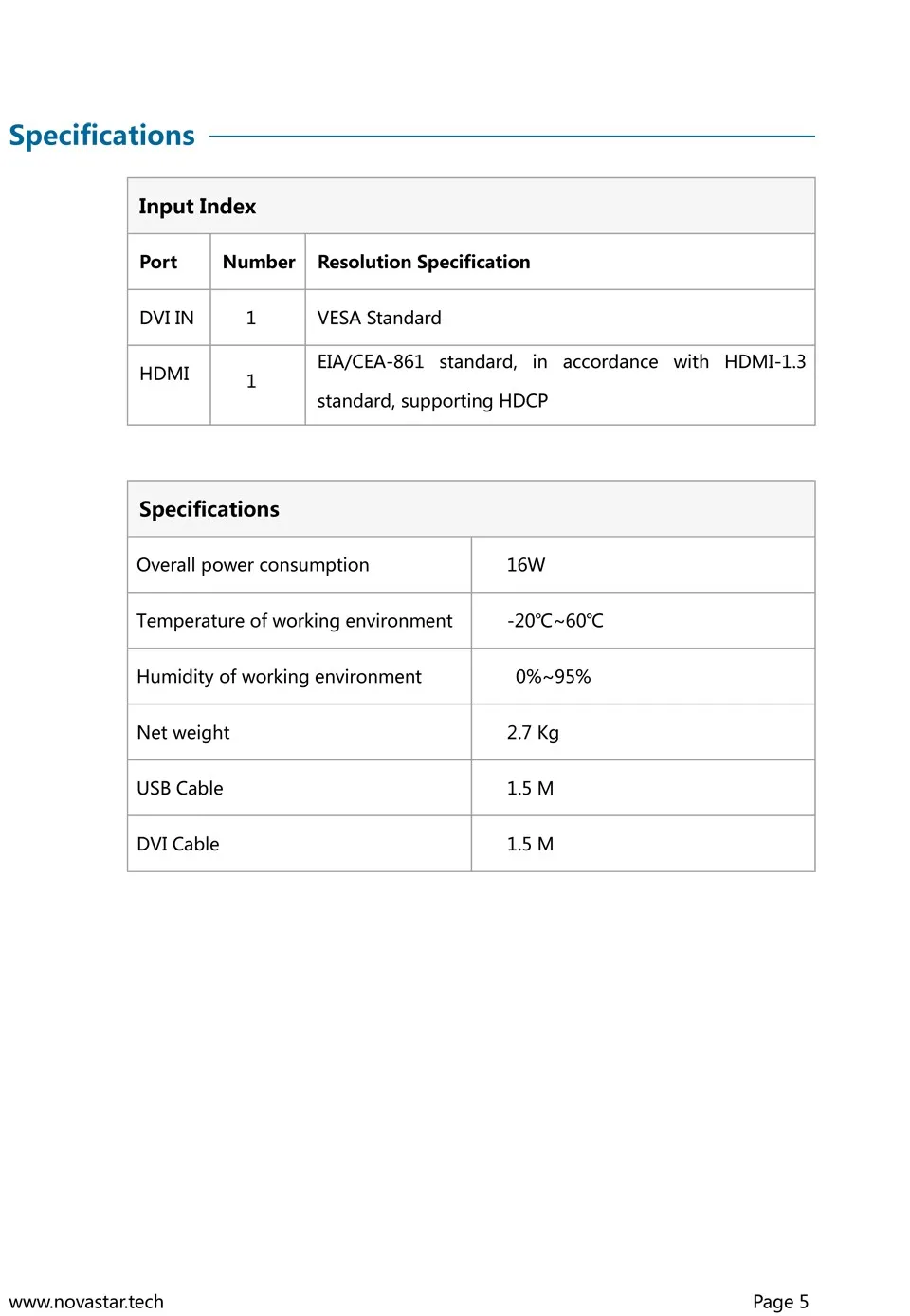 Novastar Sending Card MCTRL600 Specifications downloaded on 26,October,2016-5