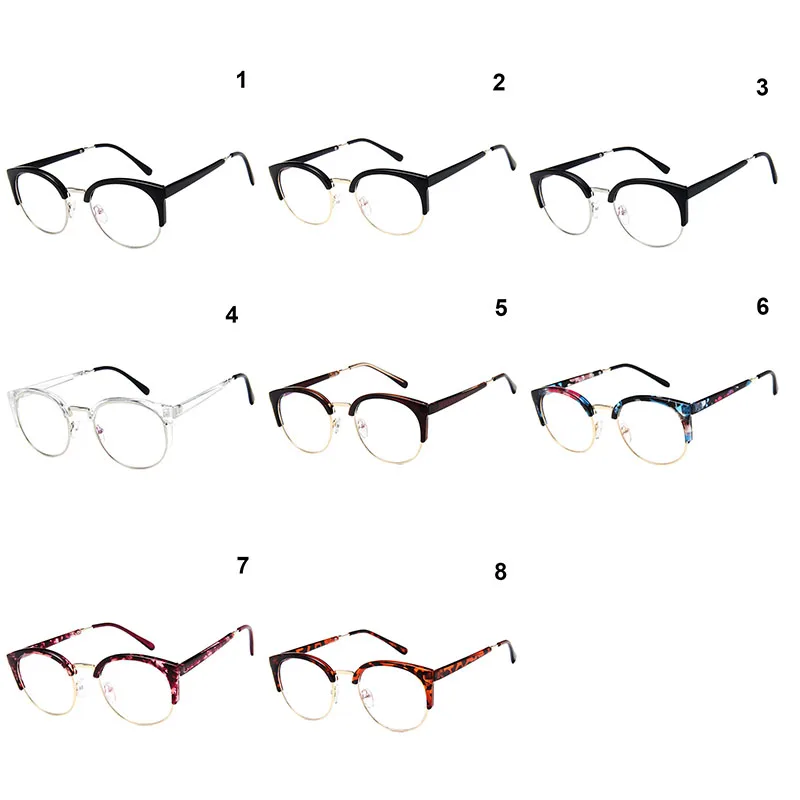1 шт винтажные очки с прозрачными линзами, полуметаллическая оправа, пылезащитные легкие декоративные очки AIC88