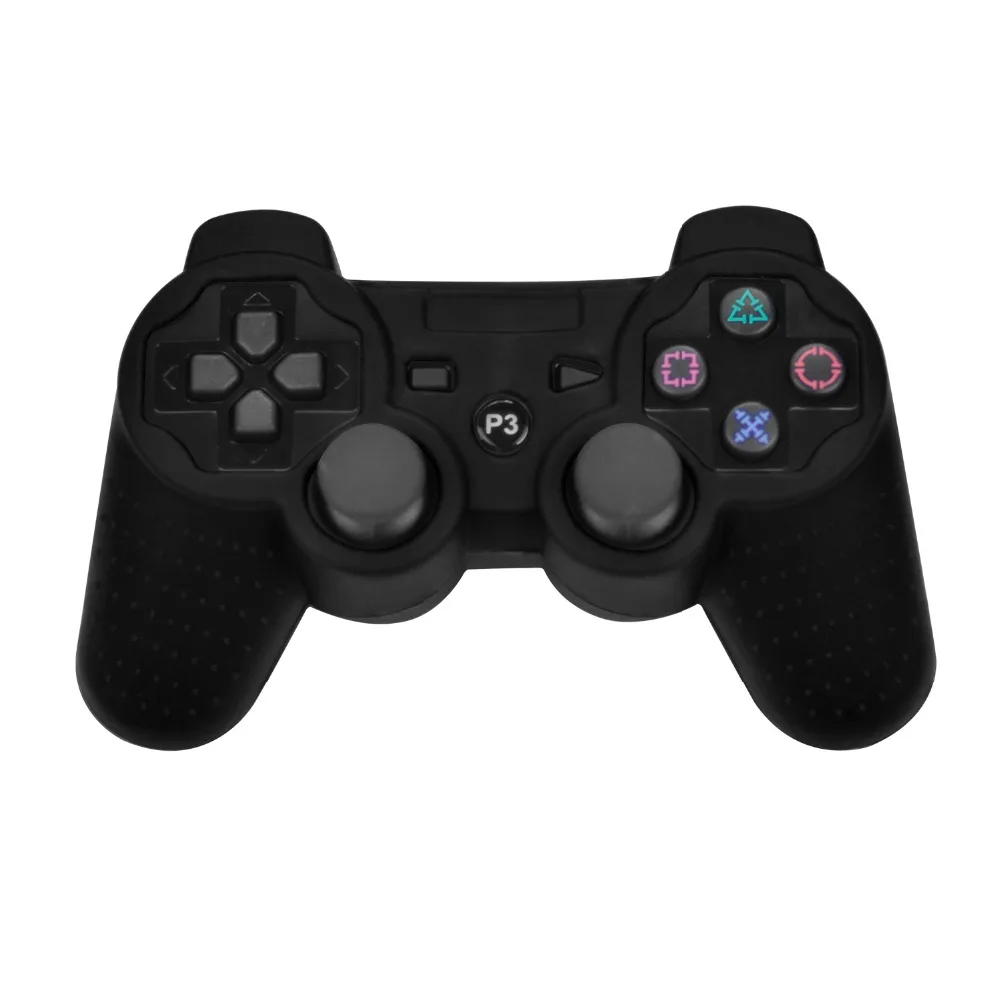 Black for PS3 Controller Wireless Bluetooth Joysticks for DUALSHOCK 3 SIXAXIS for PlayStation 3 Game Controller+Charging Cable (2)