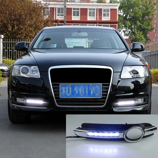 ROADOT 2pcs LED Daytime Running Lights For Audi A6 C6 2005 2006 2007