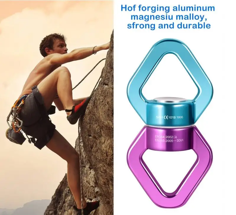 

100 Pcs Swivel Connector 30 KN Pulley Safest Rotational Device Hanging Accessory for Rock Climbing / Rescue / Aerials
