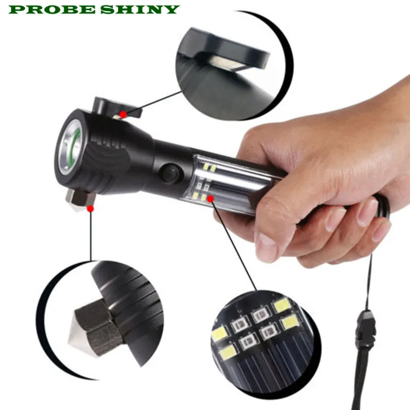 

Outdoor Safety Hammer Solar Power Flashlight Emergency Rescue Tool Lamp Light ES Free Shipping #NO12