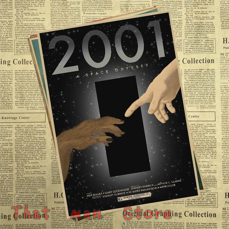 2001 космическая Одиссея научная фантастика фильм домашняя декоративная живопись постер винтажный Ретро плакат 30*21 см - Цвет: Темно-серый