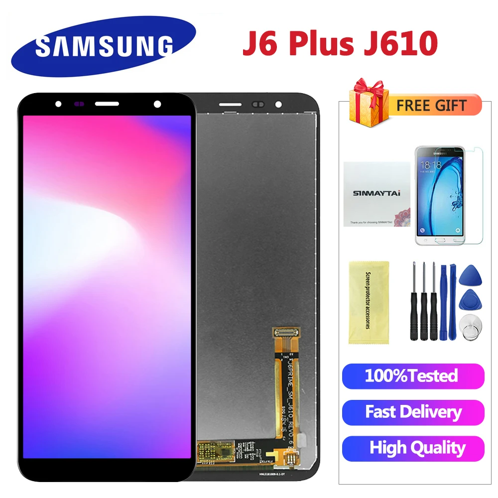 

1480x720 6.0'' LCD For Samsung Galaxy J6+ 2018 J610 SM-J610F J610FN display lcd Screen replacement for Samsung J6 plus display