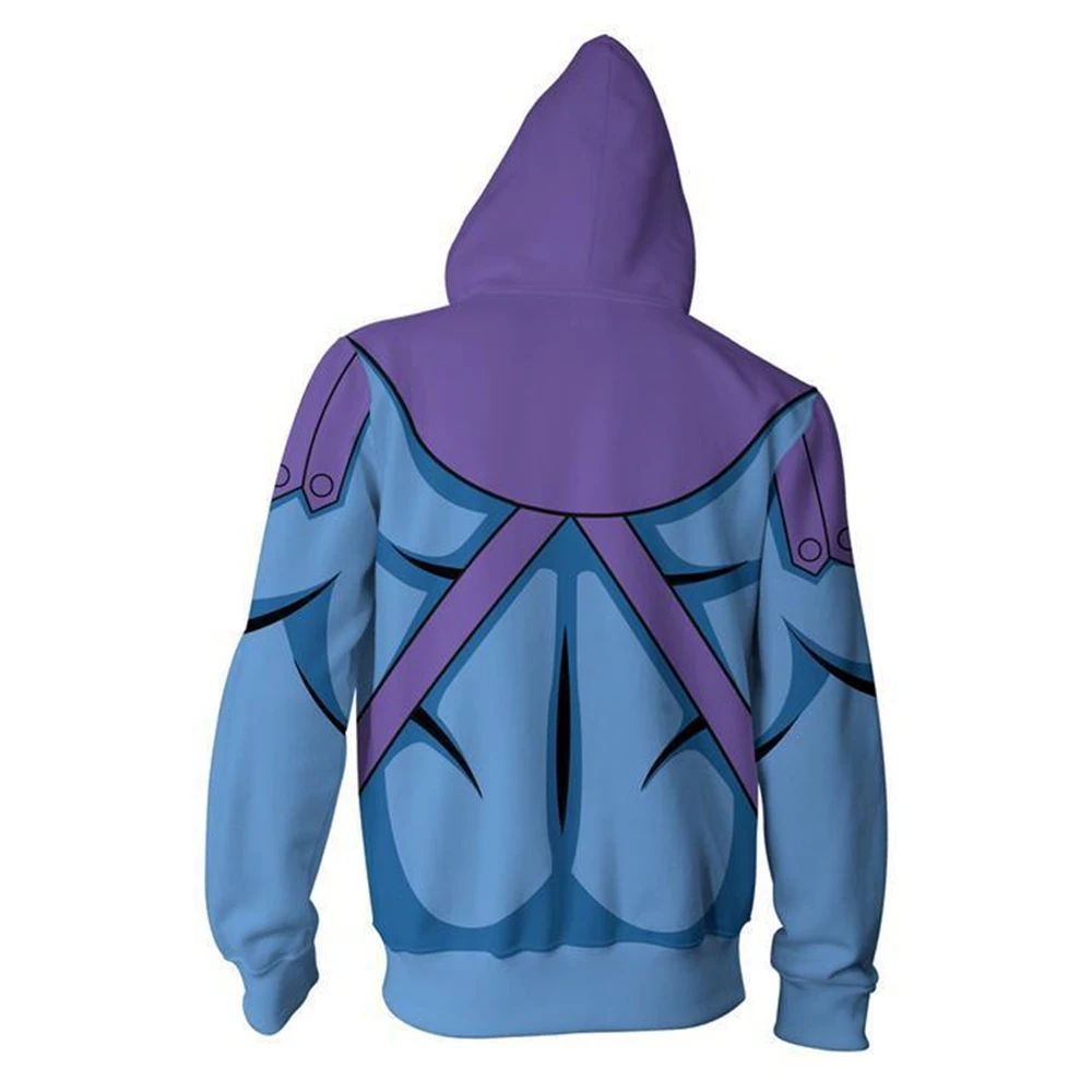  2018 Men Hooded Skeletor - Master of the Universe Zip Up Hoodie 3D Printed Hoodies Casual zipper ho