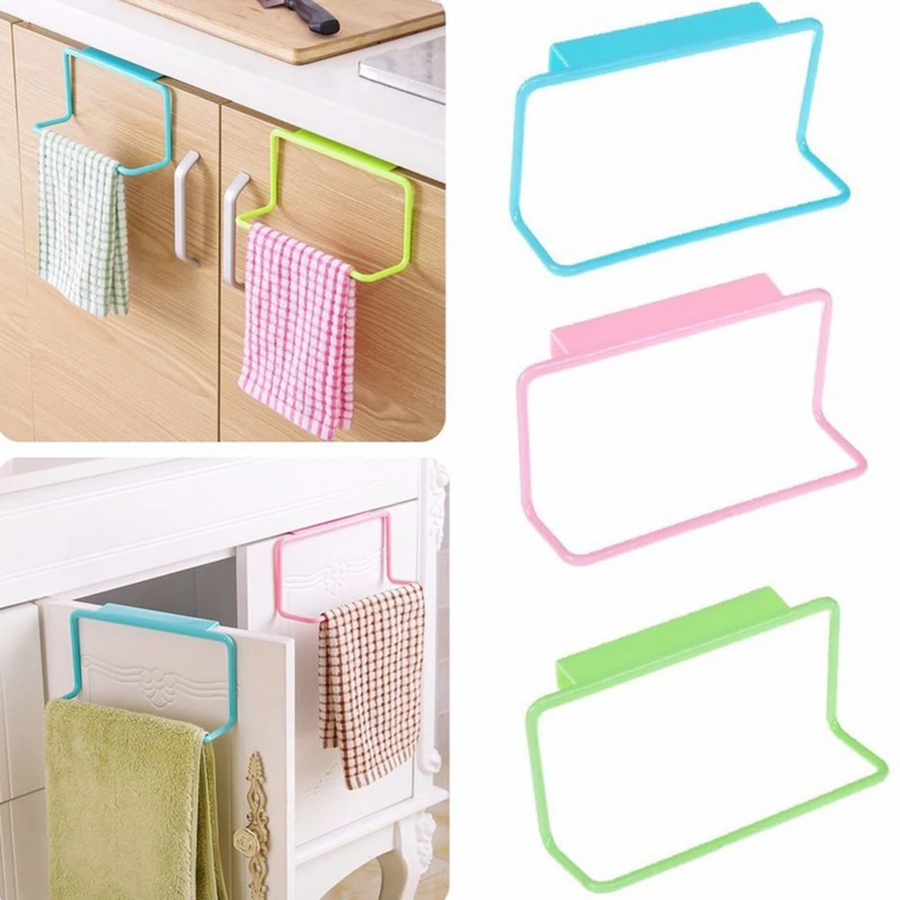 

Kitchen Rack Kitchen Towel Hanging Cabinet Door Back Kitchen Organizer Plastic Indented Cupboard Towel Hanger