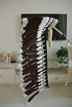 

36inch high feather Headdress dark brown feather headdress headpiece headband