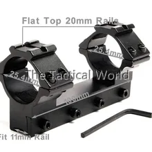 Тактический Одна деталь 25.4 мм Сфера два Кольца 11 мм ласточкин хвост рейку Flat Top 20 мм Пикатинни Уивер
