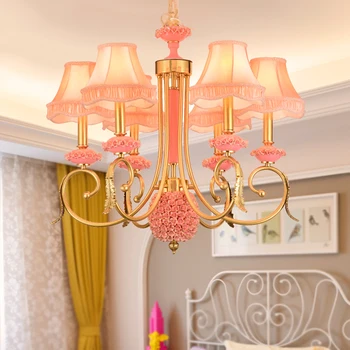 

Modern European Style All Copper Ceramic Chandelier Nordic Villa Children's Bedroom Chandeliers