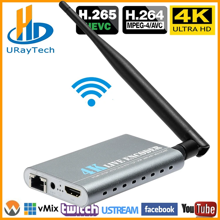 

URay Wireless HEVC 4K Ultra HD HDMI To IP Video Encoder H.265 H.264 IPTV Encoder Live Streaming Encoder H265 Server WiFi