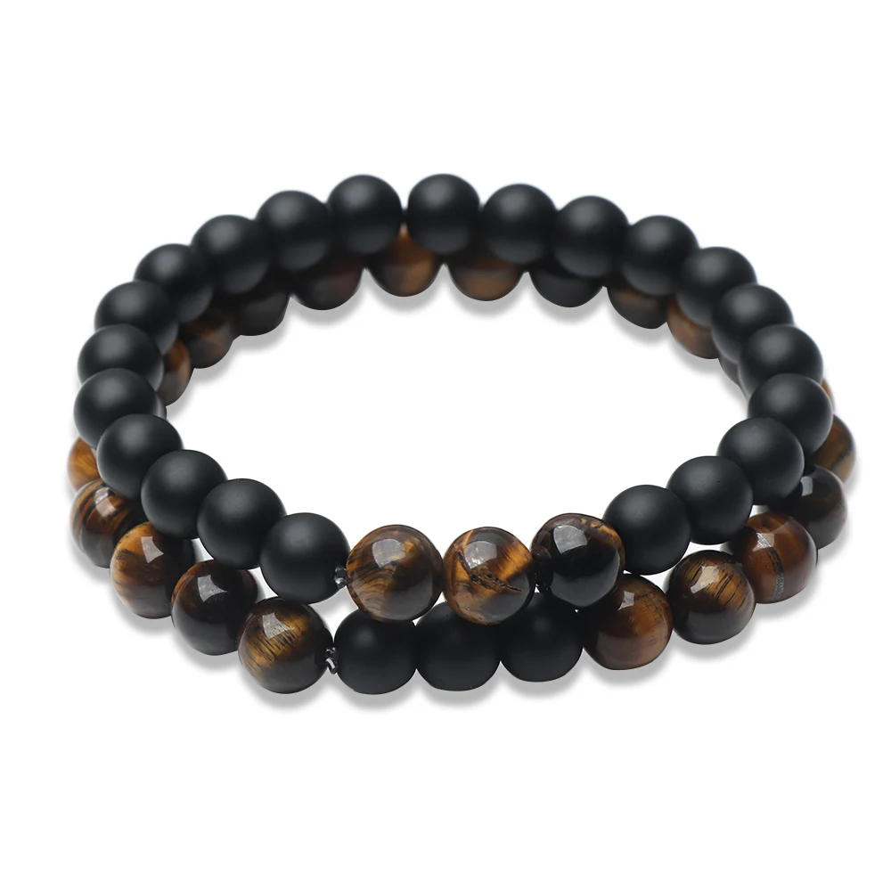 

2Pcs/Set Couples Distance Bracelet Classic Natural Stone Fashion Beaded Bracelets for Men Women Best Friend Hot Couple Bracelets