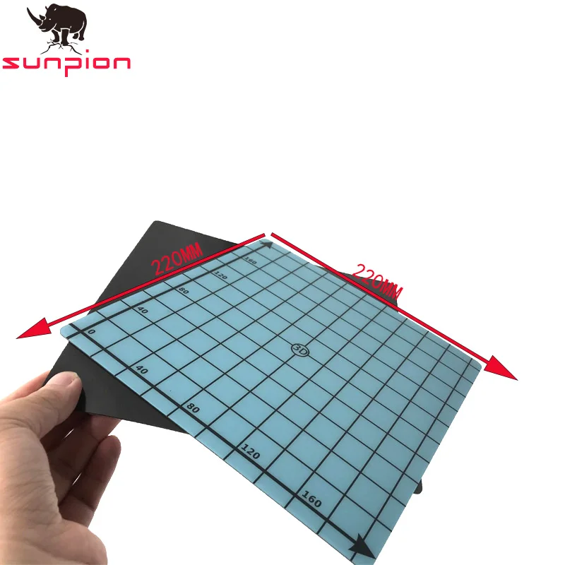 Goedkoop SUNPION Magnetische Print Bed sticker Tape vierkante 220*220mm Co ouml;rdineren Gedrukt Hot Bed Oppervlak Sticker BLAUW voor 3D printer Onderdelen
