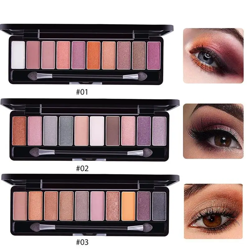 

10 Colors Matte Eyeshadow Palette Glitter Eye Shadow Makeup Nude Makeup Set With Brush Eyeshadow Palette