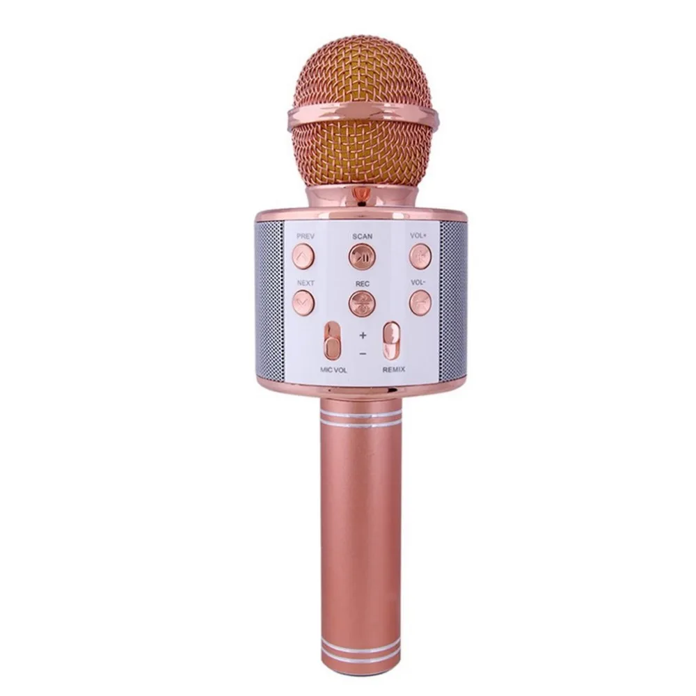 Портативный размер WS858 беспроводной Bluetooth микрофон Высокая чувствительность дома KTV воспроизведения музыки онлайн чат микрофон Прямая поставка