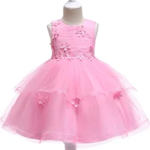Платья принцессы с цветочным рисунком для маленьких девочек, для свадебной вечеринки, элегантная детская одежда модная одежда для малышей, костюм для малыша L5063