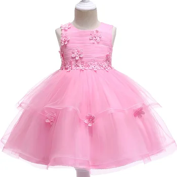 

Baby girl princess flower dresses for wedding party elegant children's clothing toddler child fashion clothes baby costum L5063