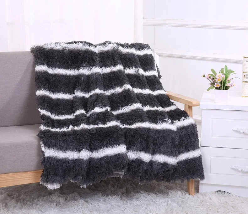 Black Super Soft Long Shaggy Fuzzy Fur Faux Warm Elegant Cozy With Fluffy Sherpa Throw Blanket Bed Sofa Cover Bedspreads Gift Blankets Aliexpress