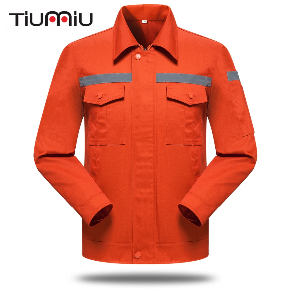 Orange Unisex Work Wear Set Sanitation Service Reflector Protective