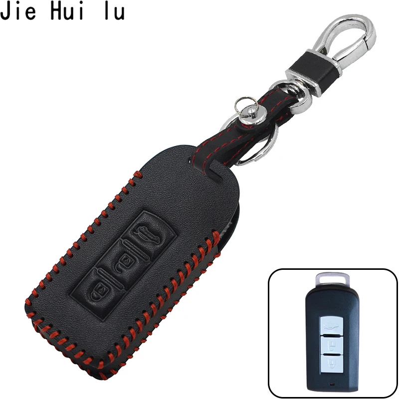 

Genuine Leather Car Styling Key Cover Bag Case For Mitsubishi Outlander 2016 Lancer 10 Pajero Sport ASX L200 Smart 3 Buttons