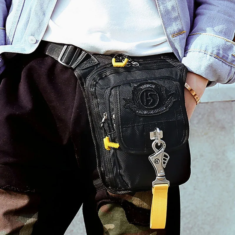 

2018 New Men trend Waterproof Nylon Leg Bag Drop Fanny Waist Belt Hip Bum Military Travel Waist Leg Bag Messenger Shoulder Pack