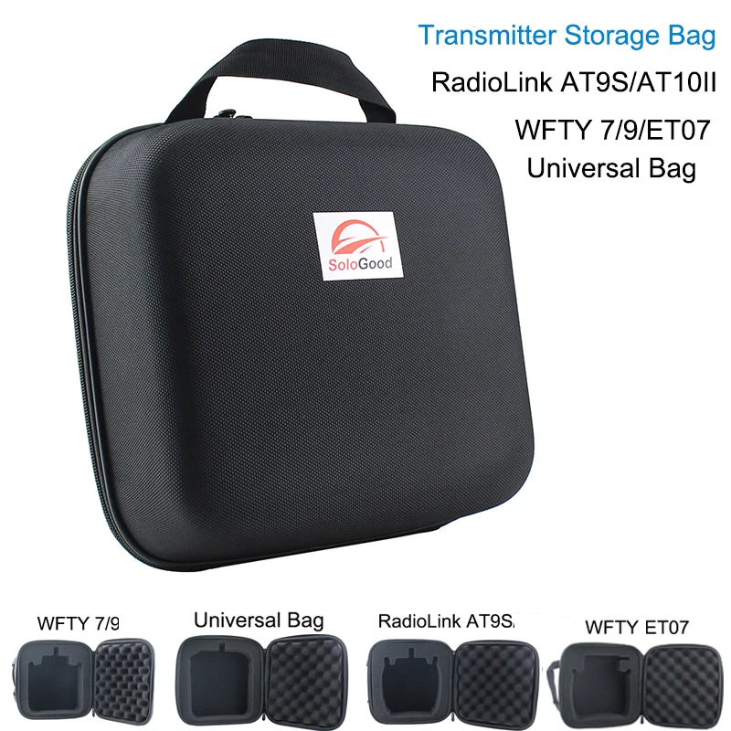 

Waterproof Transmitter Remote Control Carrying Suitcase Case Hand Bag for Radiolink AT9S WFT07 WFT09II Black