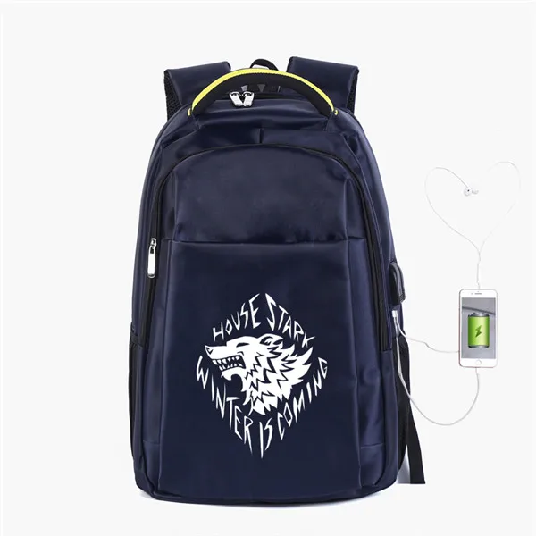 Style 8 Игра престолов Старк ланьстер рюкзак сумка ж/USB модный порт сумка 19 дюймов ноутбук школьные сумки путешествия ноутбук большая сумка - Цвет: Style 8