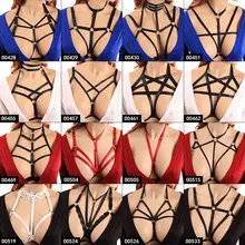Body Harness Cage Bra Lingerie for Women Plus Size Adjust Cupless Top Goth Punk Sexy Lace Underwear Pentagram Cosplay Club Wear