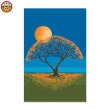 Картина по номерам художественная краска по номеру diy масляная ручная раскраска декоративное Рисование их цвет и густое дерево луна