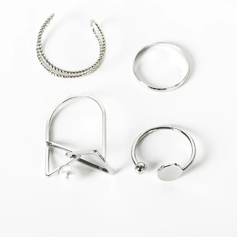 

LUFANG Fashion Couple Napkin Wedding Knot Rings For Girl Bohemian multilayer round Flower Set Cute Rings For Women Jewelry