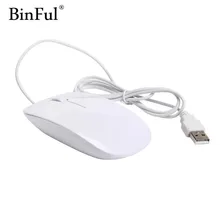 BinFul, новинка 1200, точек/дюйм, проводная оптическая мышь, Ультра тонкая, высокое качество, USB, для ПК, ноутбука, черный, белый цвет