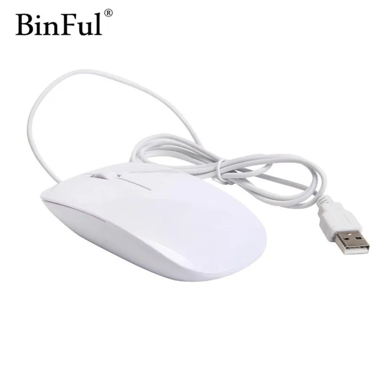 BinFul Newest 1200dpi Wired Optical Mouse Ultra Slim High Quality Mice USB for font b PC