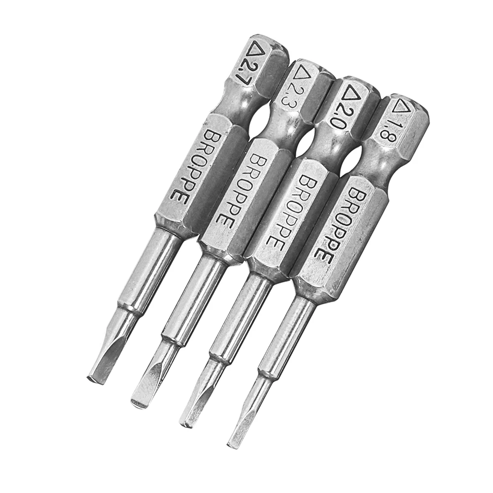 Broppe 4Pcs/Set Triangle Screwdriver Drill Bits Screw Driver Bits Hex Shank 50mm 1/4