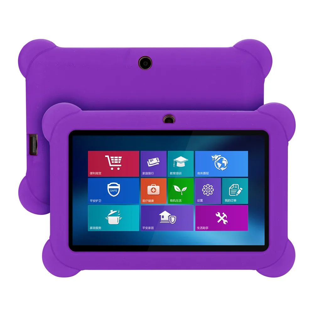 Планшетный чехол для 7-дюймовый планшетный ПК с системой андроида Q88 из силиконового геля, защитный задний Чехол Крышка для iPhone 7 дюймов планшетный ПК с системой андроида Q88# y4 - Цвет: Фиолетовый
