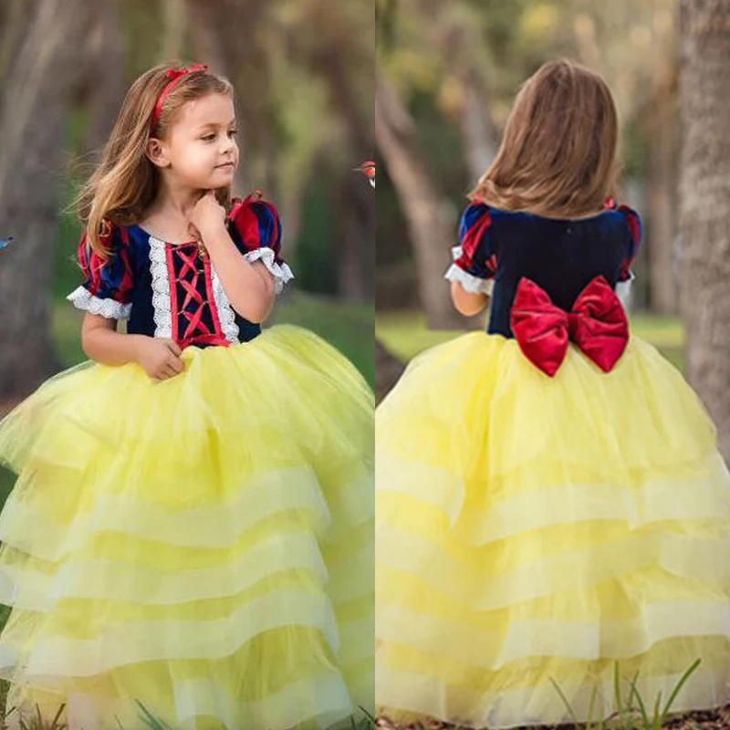 Girls Elsa Dress Carnival Cosplay Kids Dresses For Girls Snow White Elegant Party Princess Dress Children Clothing 4 6 8 12 year