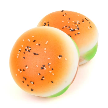 

Squishy Sesame Covered Hamburger Phone Charms Key Chain Soft Bread Scented Food Simulatons Bun Straps