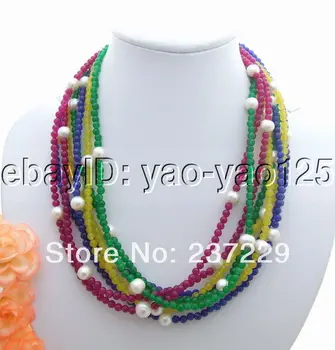 

HOT## Wholesale price ^^^^Stunning! 8Strds Pearl& Necklace