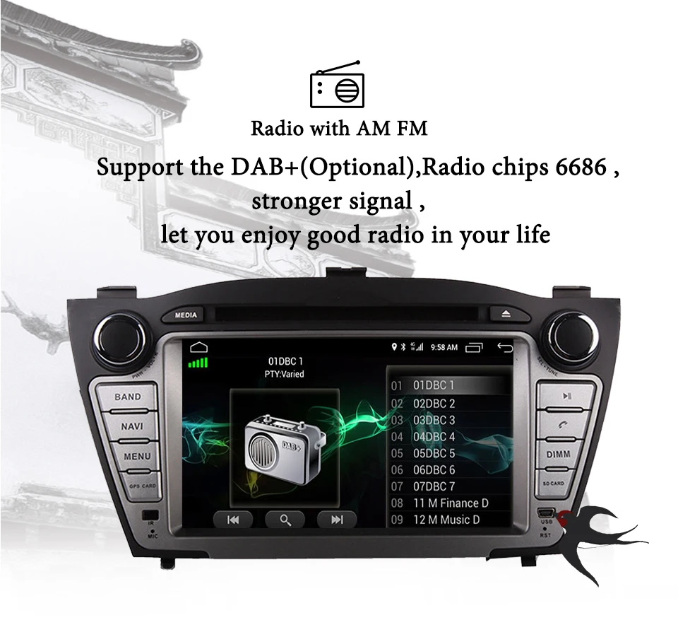 Top 2 din Android 9.0 car radio Stereo for HYUNDAI IX35 New Tucson 2009-2015 car dvd player gps navi with 4G RAM 64G ROM Map Car PC 6