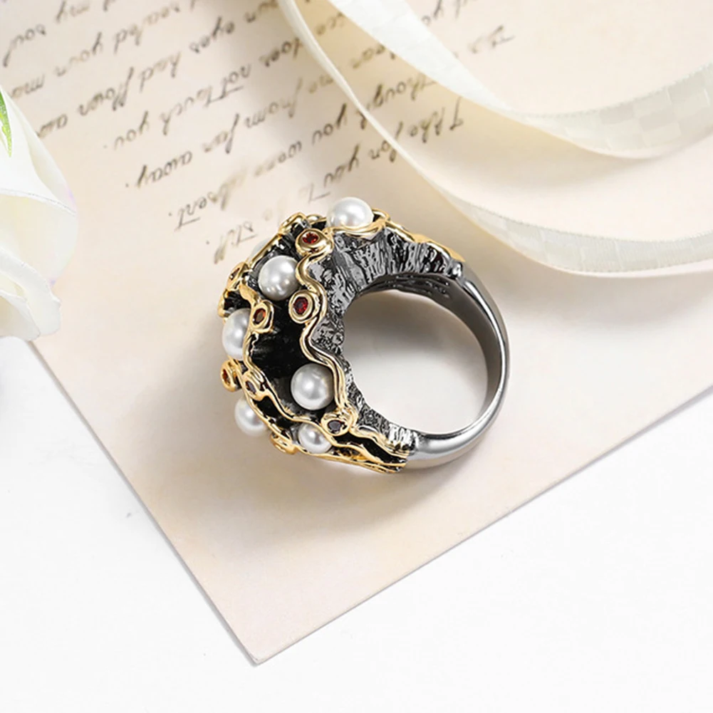 Винтажное женское кольцо на палец с искусственным жемчугом, годовщина, обещание, подарок на помолвку