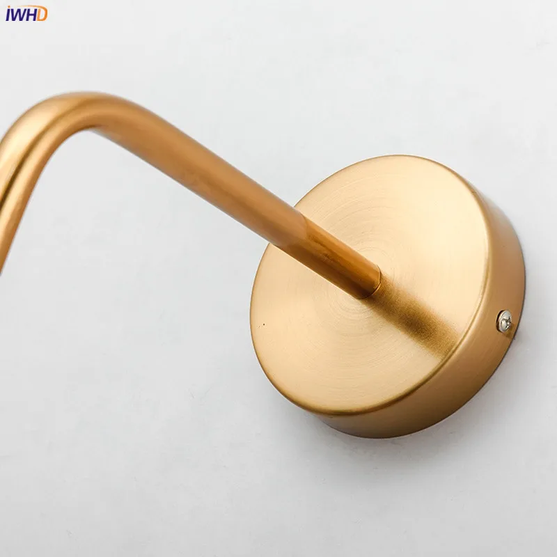  IWHD Gold Nordic LED Wall Lamp Beside Bedroom Living Room Bathroom Glass Ball Wall Light Fixtures W - 32918033473