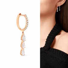 Классические роскошные свадебные очаровательные ювелирные изделия элегантные CZ кристалл слеза капли жемчужные серьги для женщин обручение подарок